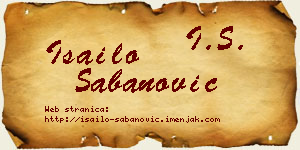 Isailo Šabanović vizit kartica